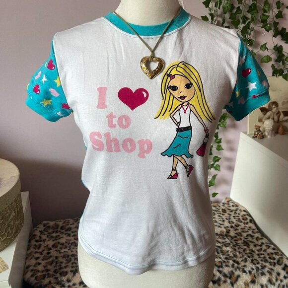 Vintage “I Love to Shop” Baby Tee - Picture 1 of 8
